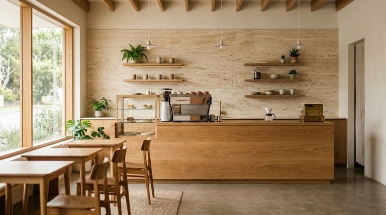 Cafe counter wall